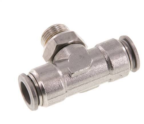Racor en T de 12mm x G3/8'' con rosca macho Acero inoxidable FKM FDA Giratorio