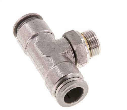 Racor en T de 12mm x G3/8'' con rosca macho Acero inoxidable FKM FDA Giratorio