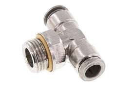 10mm x G1/2'' Inline Tee Push-in Fitting with Male Threads Stainless Steel FKM FDA Rotatable