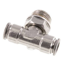 10mm x G1/2'' Inline Tee Push-in Fitting with Male Threads Stainless Steel FKM FDA Rotatable
