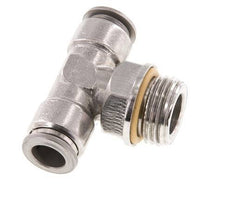 10mm x G1/2'' Inline Tee Push-in Fitting with Male Threads Stainless Steel FKM FDA Rotatable
