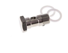 Perno Banjo de 1 vías de acero inoxidable con rosca macho G1/4'' PTFE L42mm