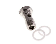 Perno Banjo de 1 vías de acero inoxidable con rosca macho G1/4'' PTFE L42mm