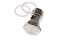 Perno Banjo de 1 vías de acero inoxidable con rosca macho G1/2'' PTFE L42mm