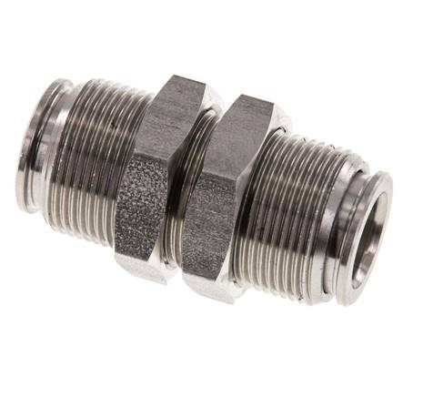 10mm Push-in Fitting Stainless Steel FKM Bulkhead