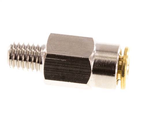 Racor de 4mm x M 6 (cónico) con rosca macho Latón NBRAlta presión [2 piezas]