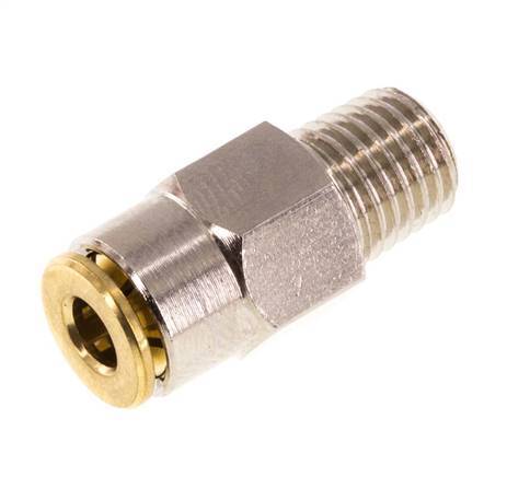 4mm x M 8 x 1 (conical) Push-in Fitting with Male Threads Brass NBRHigh Pressure [2 Pieces]