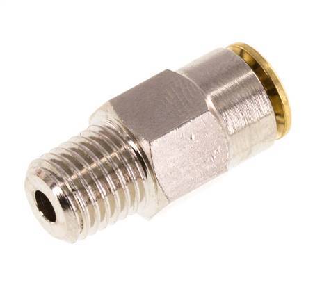 4mm x M 8 x 1 (conical) Push-in Fitting with Male Threads Brass NBRHigh Pressure [2 Pieces]