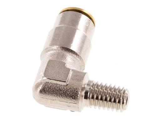 4mm x M 6 (conical) 90deg Elbow Push-in Fitting with Male Threads Brass NBRHigh Pressure [2 Pieces]