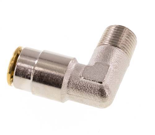 6mm x R1/8'' 90deg Elbow Push-in Fitting with Male Threads Brass NBRHigh Pressure [2 Pieces]
