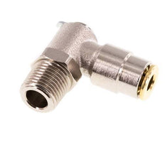 4mm x R1/8'' 90deg Elbow Push-in Fitting with Male Threads Brass NBR RotatableHigh Pressure
