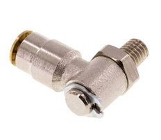 4mm x M 6 (conical) 90deg Elbow Push-in Fitting with Male Threads Brass NBR RotatableHigh Pressure