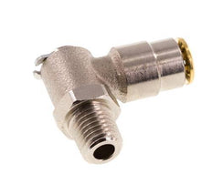 4mm x M 8 x 1 (conical) 90deg Elbow Push-in Fitting with Male Threads Brass NBR RotatableHigh Pressure