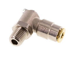 4mm x M 8 x 1 (conical) 90deg Elbow Push-in Fitting with Male Threads Brass NBR RotatableHigh Pressure