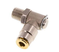 4mm x M 8 x 1 (conical) 90deg Elbow Push-in Fitting with Male Threads Brass NBR RotatableHigh Pressure