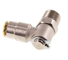 4mm x M 10 x 1 (conical) 90deg Elbow Push-in Fitting with Male Threads Brass NBR RotatableHigh Pressure