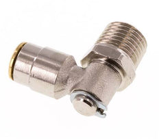 6mm x R1/4'' 90deg Elbow Push-in Fitting with Male Threads Brass NBR RotatableHigh Pressure