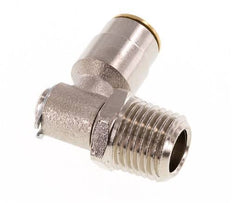 6mm x R1/4'' 90deg Elbow Push-in Fitting with Male Threads Brass NBR RotatableHigh Pressure