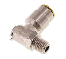 6mm x M 8 x 1 (conical) 90deg Elbow Push-in Fitting with Male Threads Brass NBR RotatableHigh Pressure
