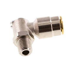 6mm x M 8 x 1 (conical) 90deg Elbow Push-in Fitting with Male Threads Brass NBR RotatableHigh Pressure