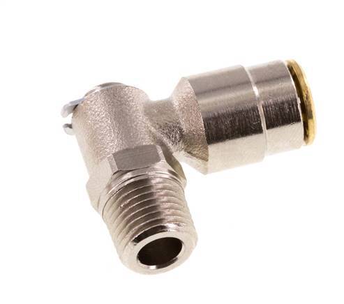 6mm x M 10 x 1 (cónico) Codo de 90º con rosca macho Latón NBR GiratorioAlta presión