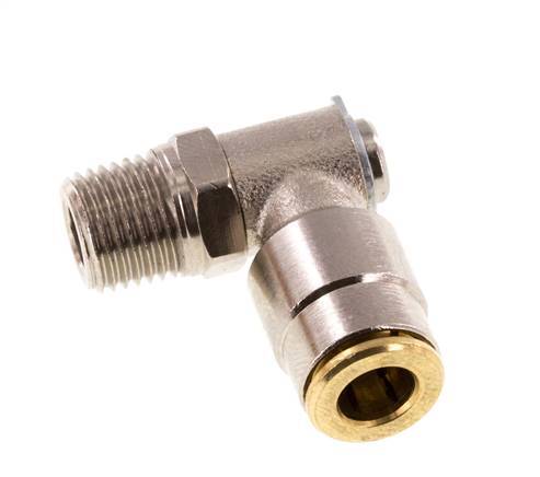 6mm x M 10 x 1 (cónico) Codo de 90º con rosca macho Latón NBR GiratorioAlta presión