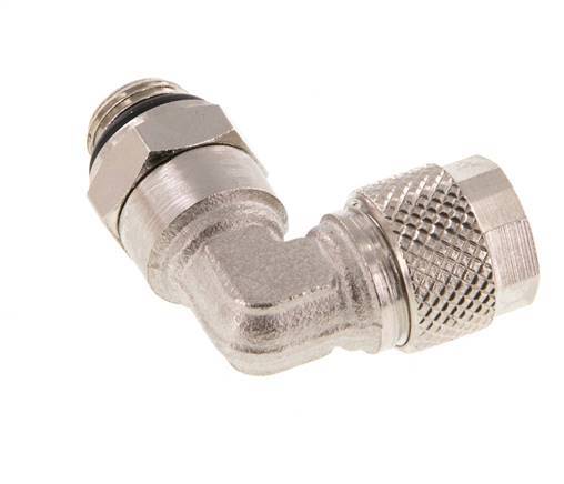 Codo de Latón Niquelado 8x6 & G1/8'' Rosca Macho NBR Giratoria [2 piezas]