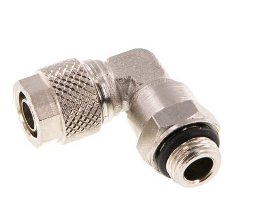 Codo de Latón Niquelado 8x6 & G1/8'' Rosca Macho NBR Giratoria [2 piezas]