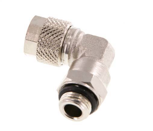 Codo de Latón Niquelado 8x6 & G1/8'' Rosca Macho NBR Giratoria [2 piezas]