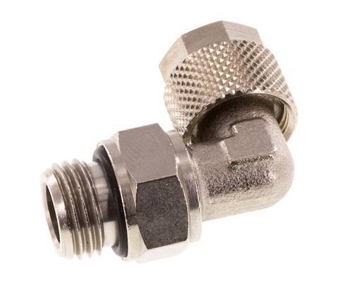 Codo de Latón Niquelado 10x8 & G1/4'' Rosca Macho NBR Giratoria [2 piezas]