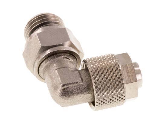 Codo de Latón Niquelado 10x8 & G1/4'' Rosca Macho NBR Giratoria [2 piezas]