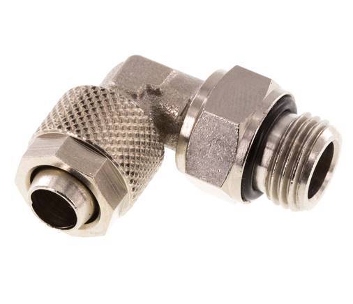 Codo de Latón Niquelado 10x8 & G1/4'' Rosca Macho NBR Giratoria [2 piezas]