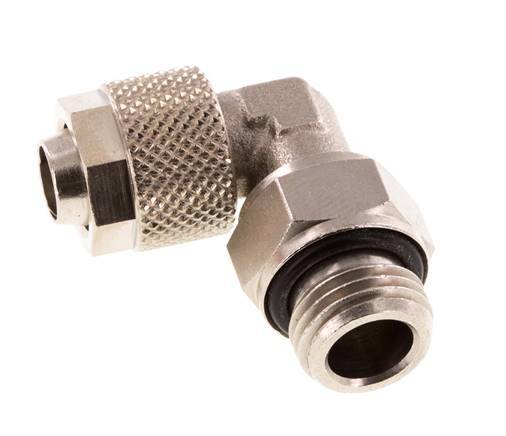 Codo de Latón Niquelado 10x8 & G1/4'' Rosca Macho NBR Giratoria [2 piezas]