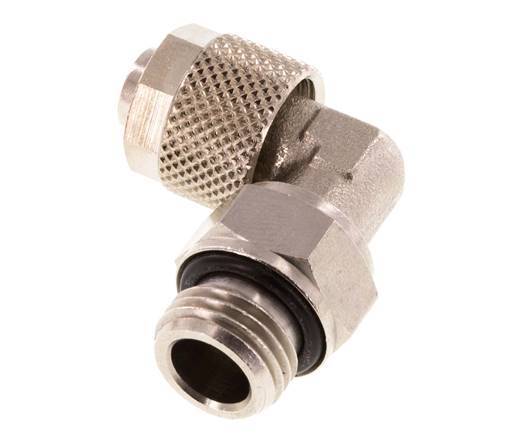 Codo de Latón Niquelado 10x8 & G1/4'' Rosca Macho NBR Giratoria [2 piezas]