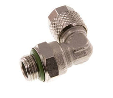 6x4 & G1/8'' Nickel plated Brass Elbow Push-on Fitting with Male Threads FKM Rotatable [2 Pieces]