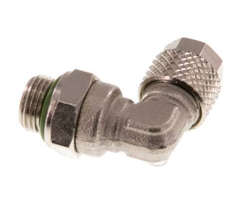 6x4 & G1/8'' Nickel plated Brass Elbow Push-on Fitting with Male Threads FKM Rotatable [2 Pieces]
