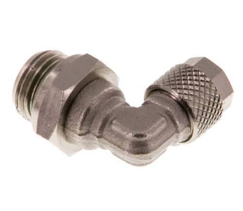 6x4 & G1/4'' Nickel plated Brass Elbow Push-on Fitting with Male Threads FKM Rotatable [2 Pieces]