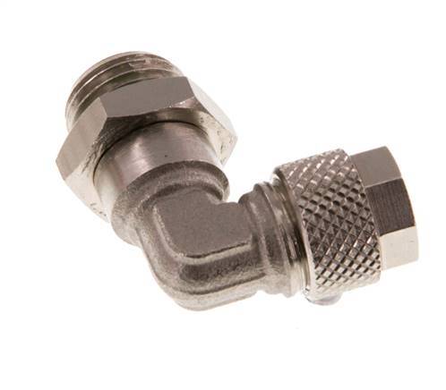 Codo de Latón Niquelado 8x6 & G1/4'' Rosca Macho FKM Giratoria [2 piezas]