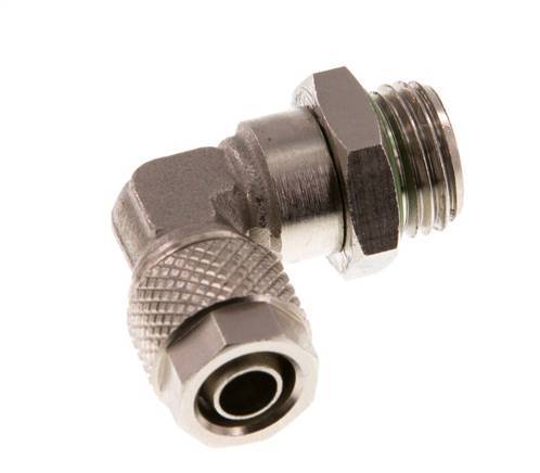 Codo de Latón Niquelado 8x6 & G1/4'' Rosca Macho FKM Giratoria [2 piezas]