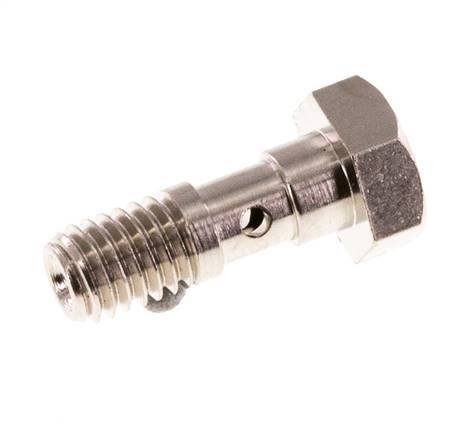 Perno Banjo de Latón Niquelado de 1 vía Rosca Macho M5 L14,5mm [10 piezas]