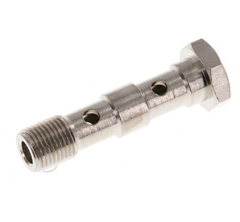 2-way nickel-plated Brass Banjo Bolt with G1/8'' Male Threads L40.5mm [5 Pieces]