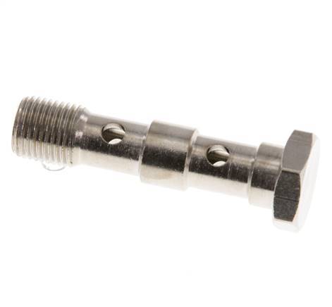 2-way nickel-plated Brass Banjo Bolt with G1/8'' Male Threads L40.5mm [5 Pieces]