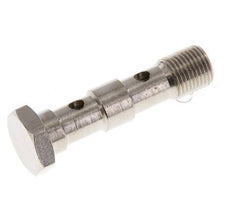 2-way nickel-plated Brass Banjo Bolt with G1/8'' Male Threads L40.5mm [5 Pieces]