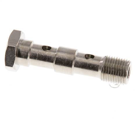 2-way nickel-plated Brass Banjo Bolt with G1/8'' Male Threads L40.5mm [5 Pieces]