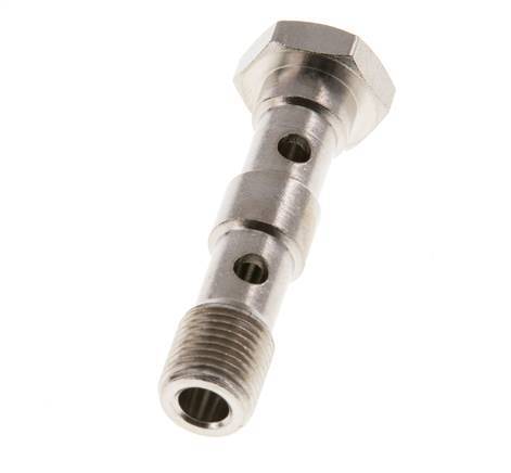 2-way nickel-plated Brass Banjo Bolt with G1/8'' Male Threads L40.5mm [5 Pieces]