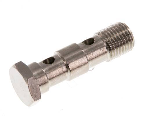 Perno Banjo de Latón Niquelado de 2 vías Rosca Macho G1/4'' L46mm [2 piezas]