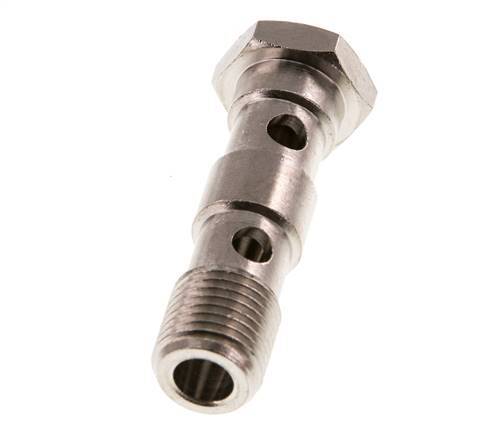 Perno Banjo de Latón Niquelado de 2 vías Rosca Macho G1/4'' L46mm [2 piezas]