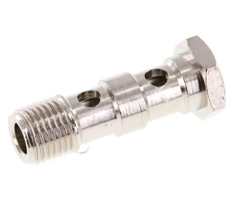Perno Banjo de Latón Niquelado de 2 vías Rosca Macho G1/4'' L41mm [2 piezas]