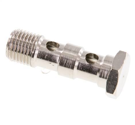 Perno Banjo de Latón Niquelado de 2 vías Rosca Macho G1/4'' L41mm [2 piezas]