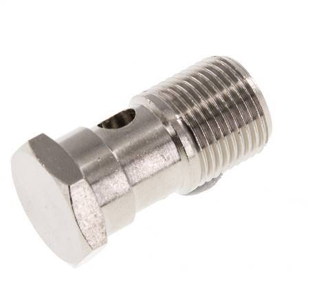 1-way nickel-plated Brass Banjo Bolt with G3/8'' Male Threads L32mm [2 Pieces]